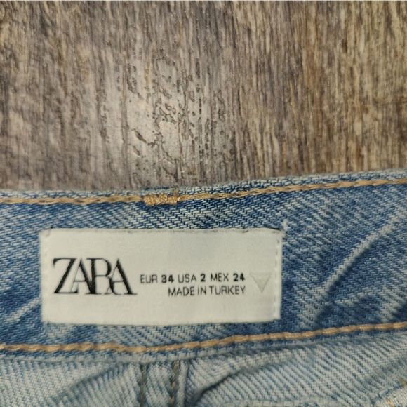 Zara Light Blue Flare & Wide Leg Jeans - Picture 9 of 13